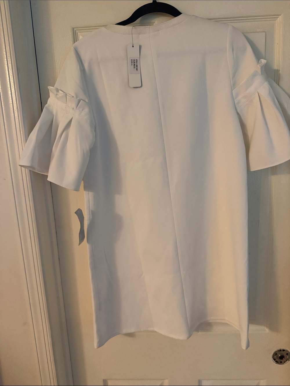 Ina White Ruffle-Sleeve Shift - Picture 3 of 4